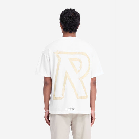 Represent Masking Tape Initial T-shirt Flat White