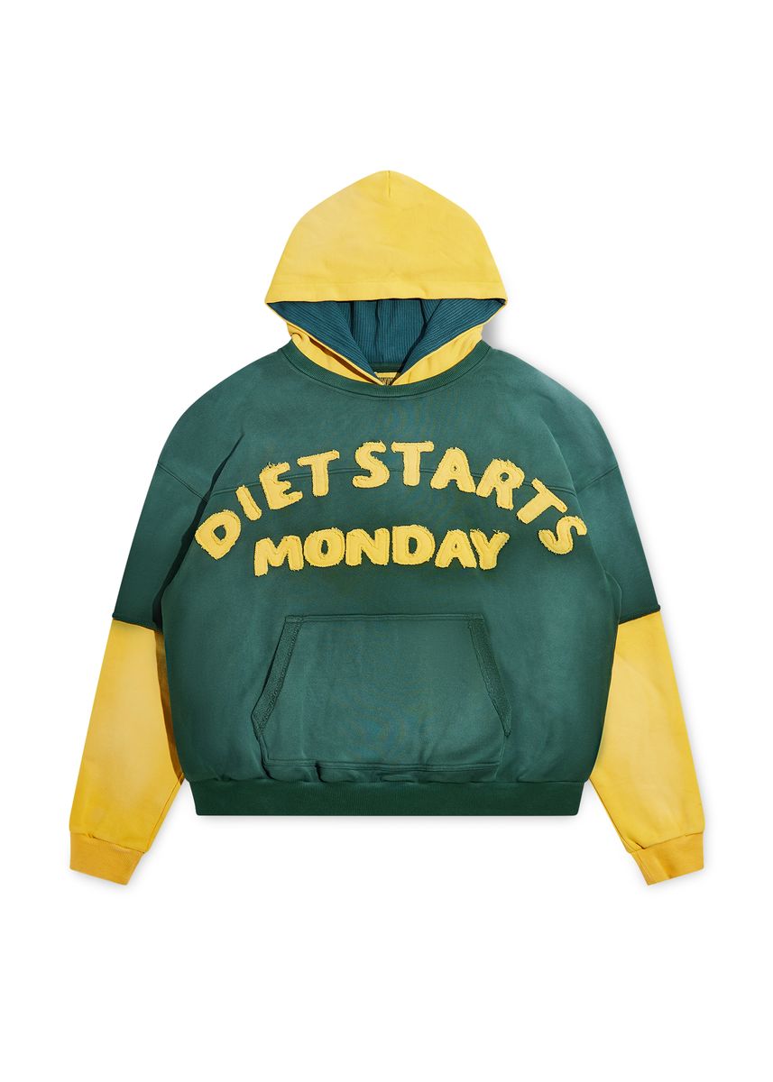 Double Layer Hoodie - Green/Yellow